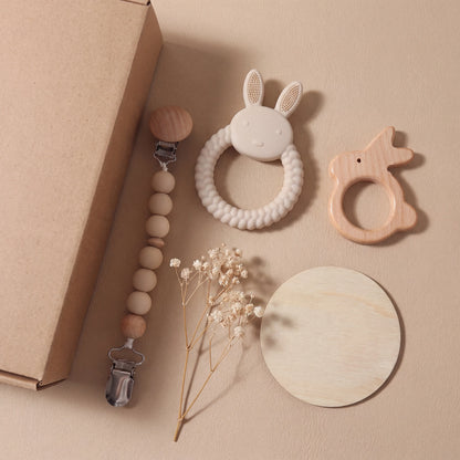 Rahaya teether gift set — flat lay of contents