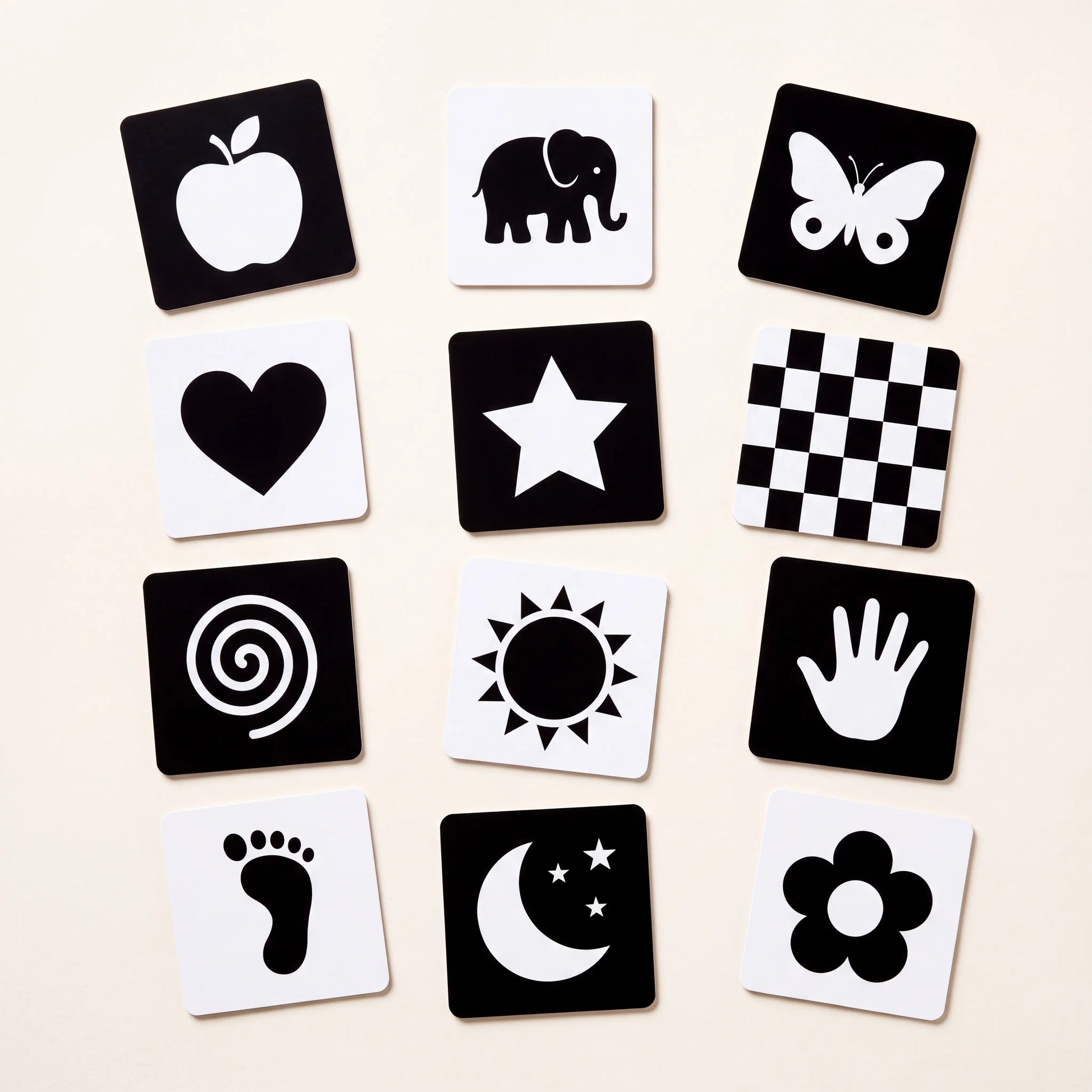 Rahaya high-contrast sensory cards — card variety layout
