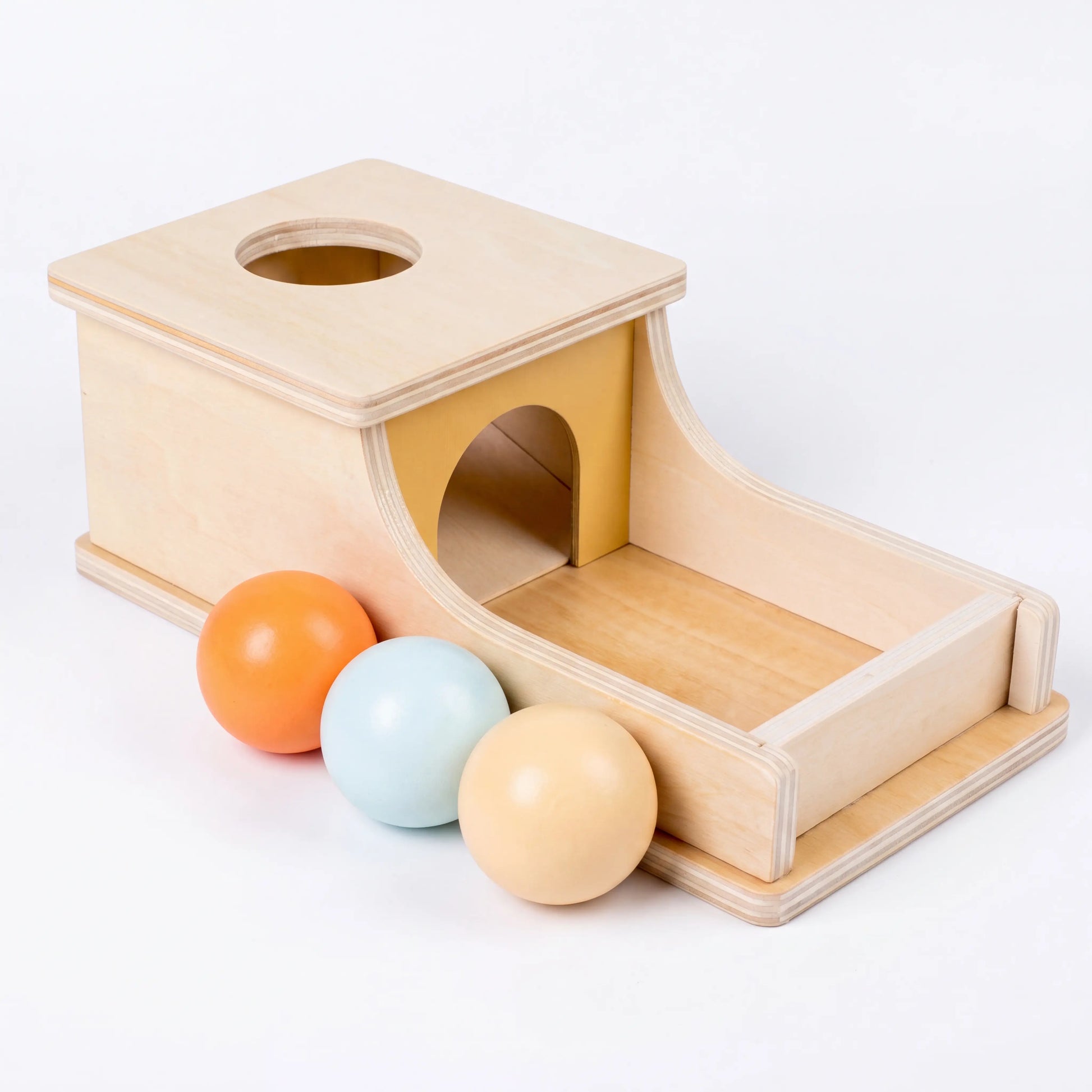 Rahaya Montessori object permanence box — white studio hero