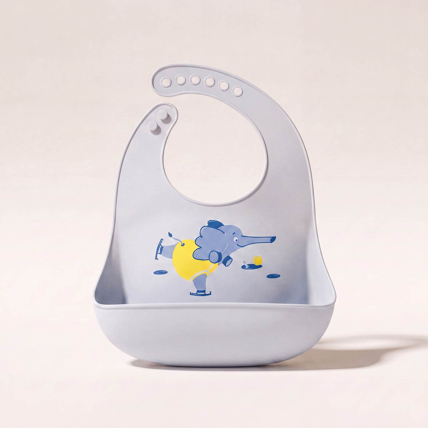 Rahaya silicone pocket bib — Gray Elephant variant hero