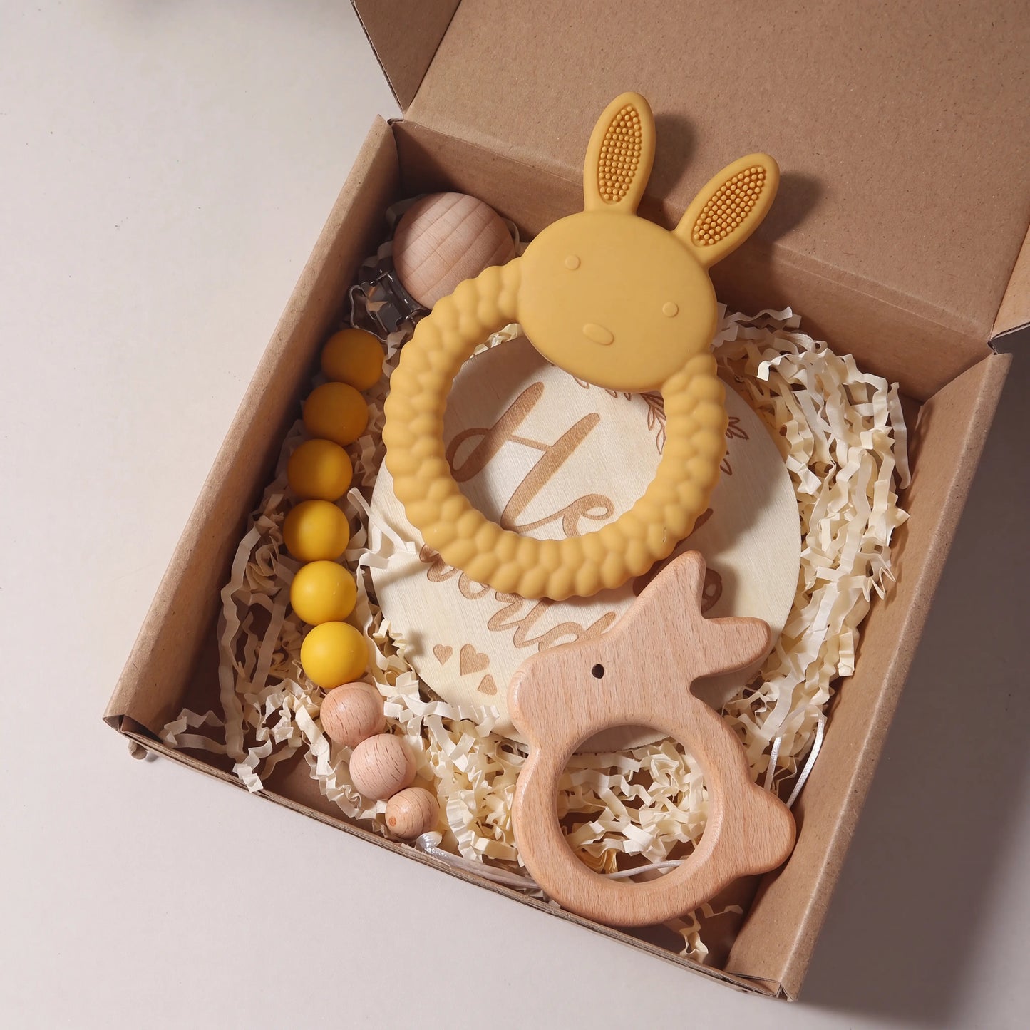 Rahaya silicone teether gift set — Gold variant hero